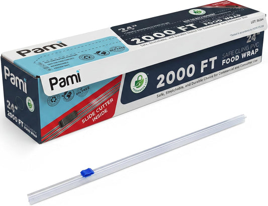 Plastic Cling PVC Food Wrap 2000 FT With Slide Cutter