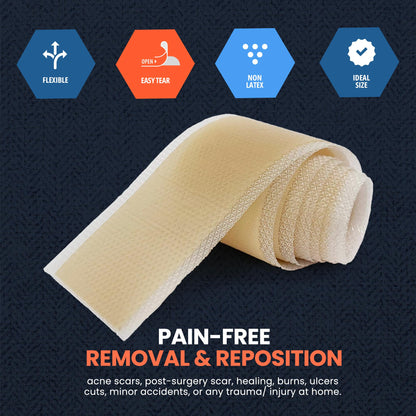 Silicone Scar & Wound Tape Roll – 1.5" × 1.6 yd, Waterproof, Latex-Free