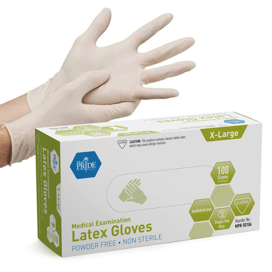 Latex Exam Gloves, X-Large, 100-Count, 5 mil, Powder-Free