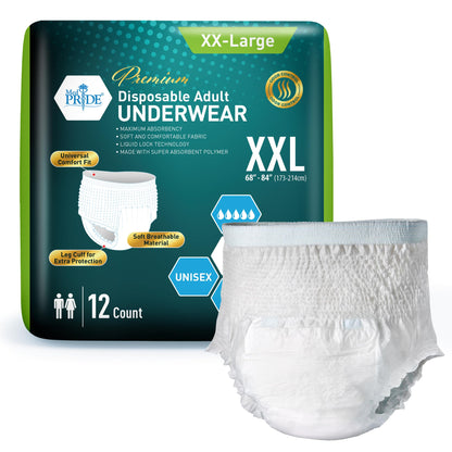 Premium Disposable Adult Underwear – Unisex, Maximum Absorbency