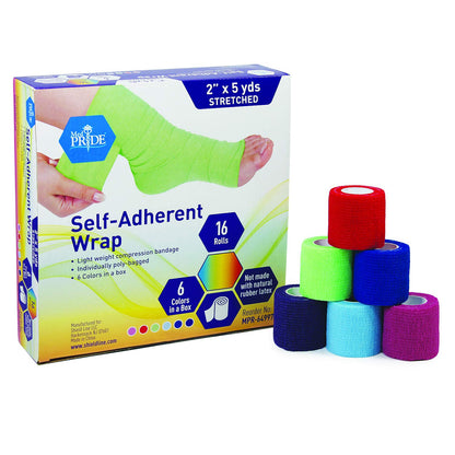 Self Adhesive Bandage Wrap 16 Rolls Cohesive Elastic Breathable
