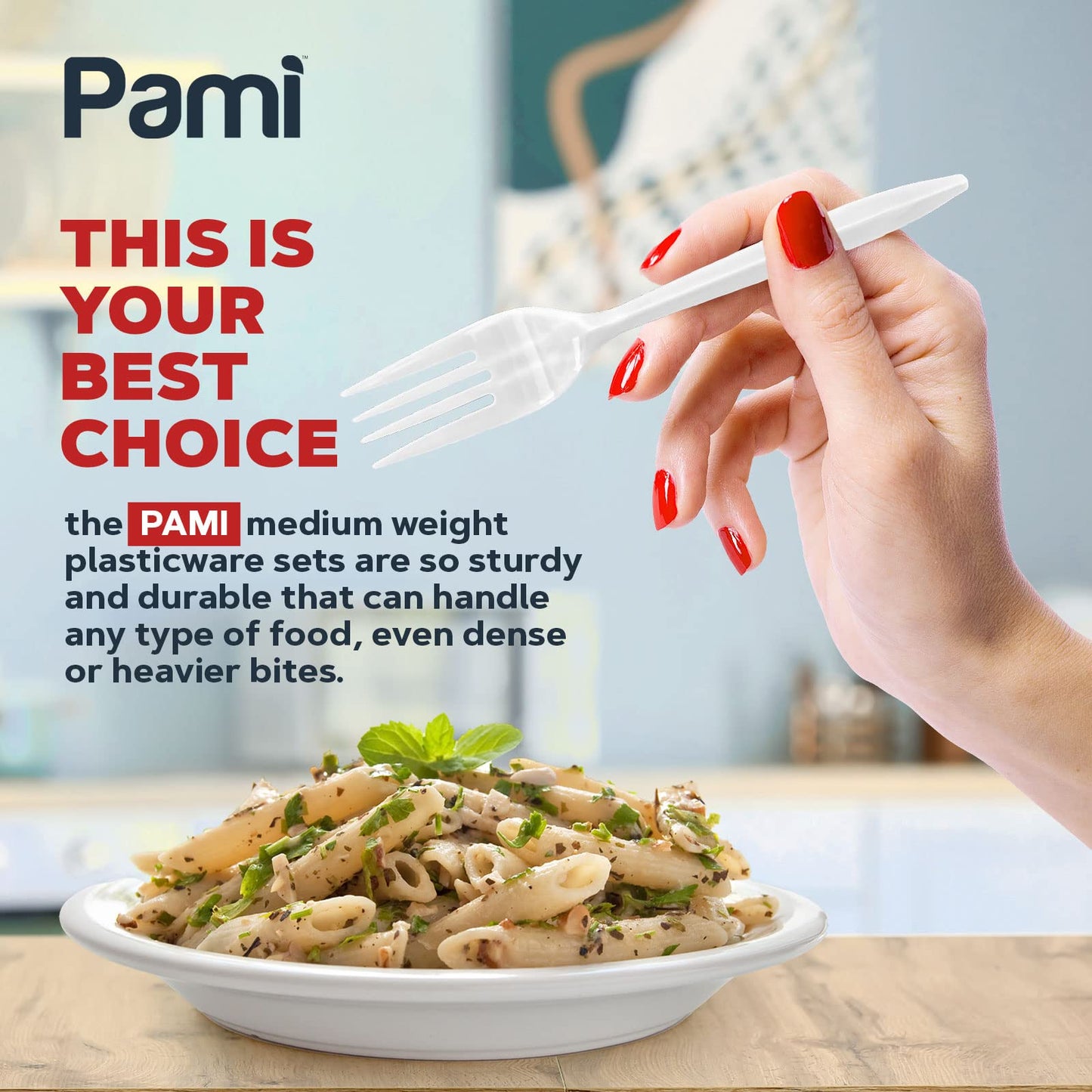 Individually Wrapped Medium-Weight Disposable White Plastic Utensils 1000ct