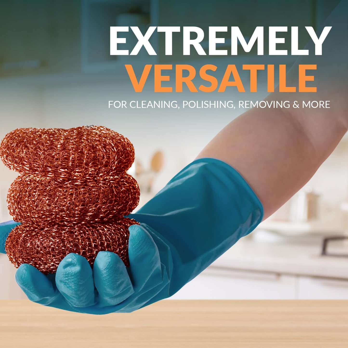 Heavy Duty Stainless Steel Scrubbing Pads - Copper Coated