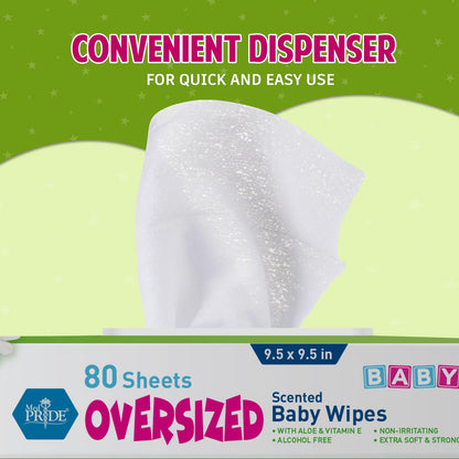 Oversized Scented Alcohol-Free Baby Wipes – 9.5" × 9.5"