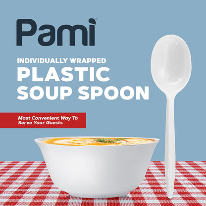 Individually Wrapped Medium-Weight Disposable White Plastic Utensils 1000ct