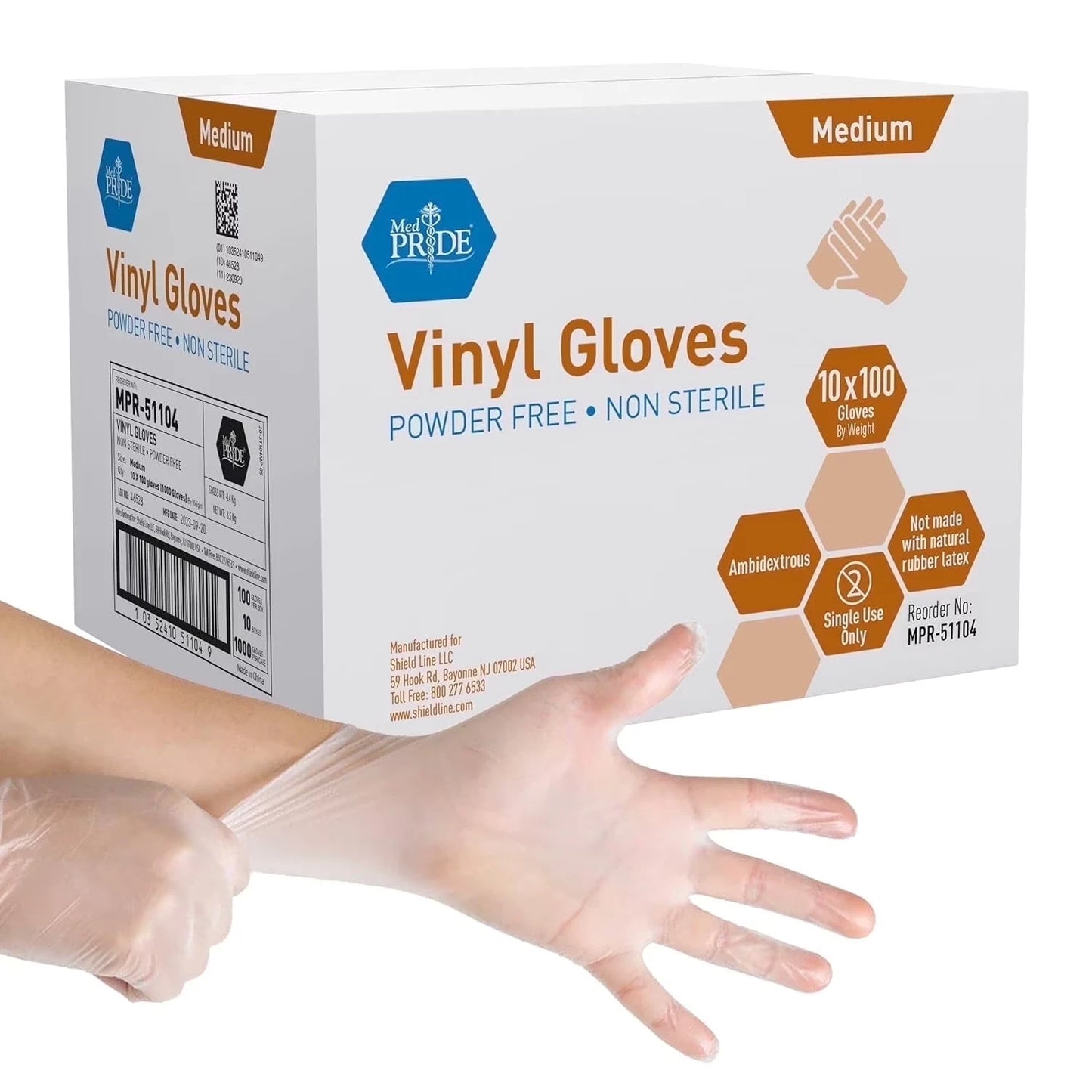 Vinyl Gloves 4.3 Mil - Box of 100