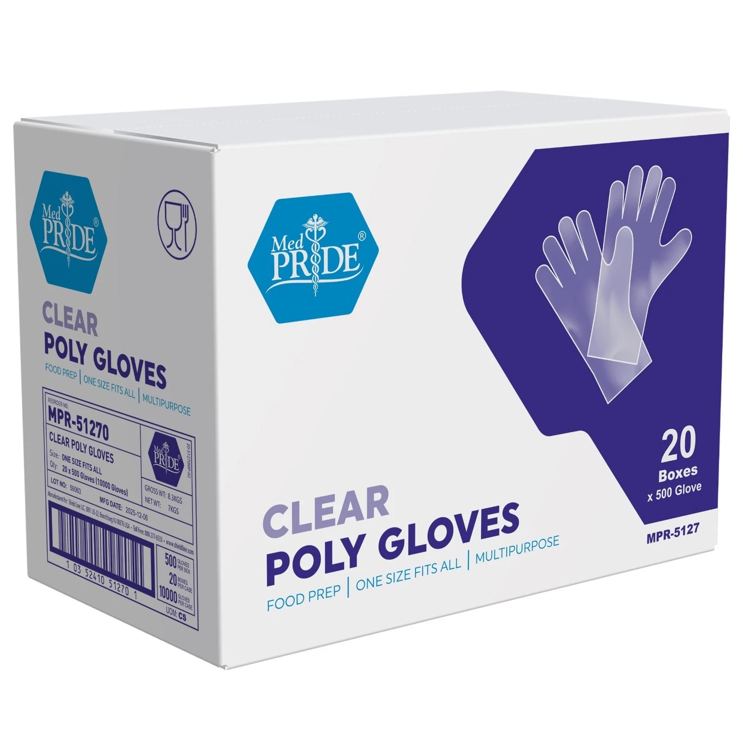 Clear Poly Gloves -  Multipurpose Gloves - Box of 500