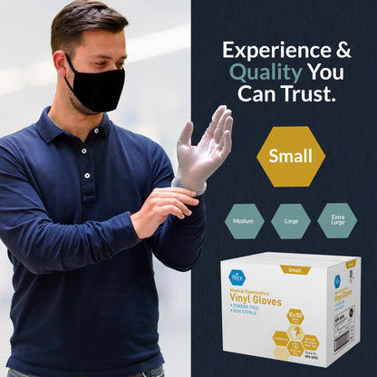 Powder Free Vinyl Exam Gloves Large 1000 Count