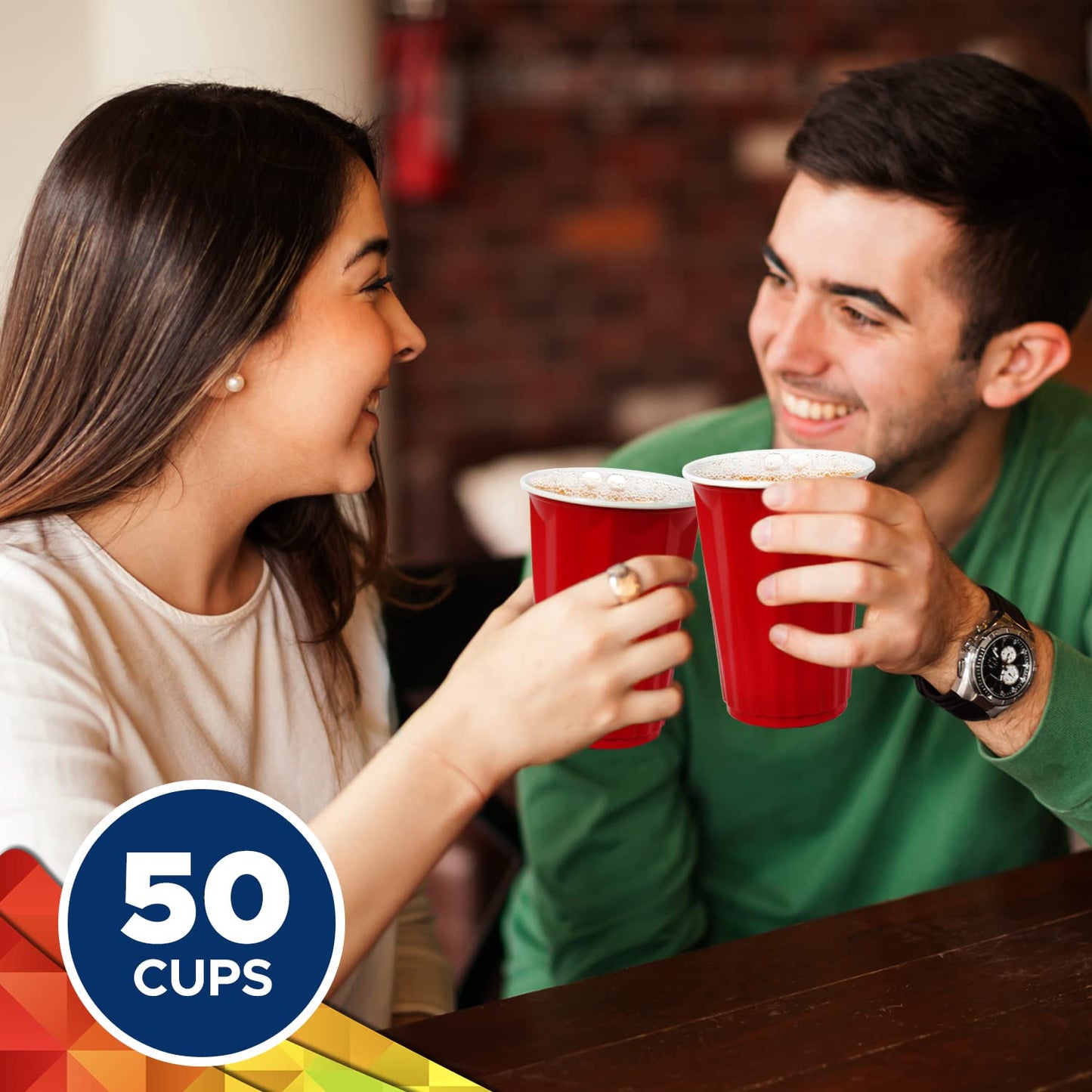 Easy Grip 18oz Disposable Plastic Party Cups– 50 Pack