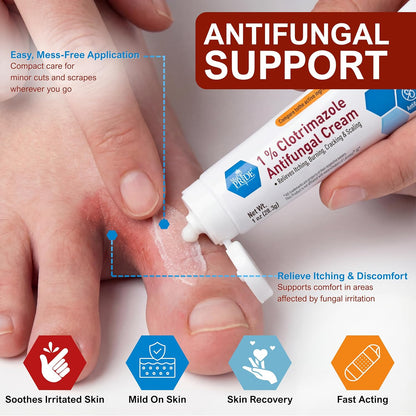 1% Clotrimazole Antifungal Cream – 1 oz Tube