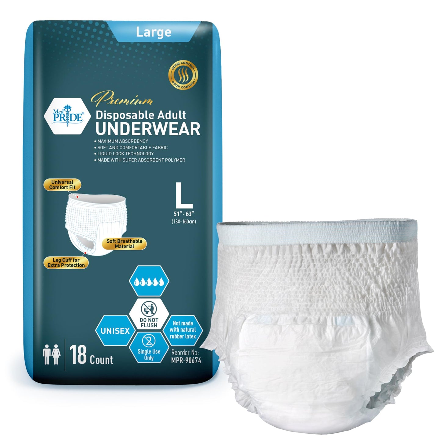 Premium Disposable Adult Underwear – Unisex, Maximum Absorbency