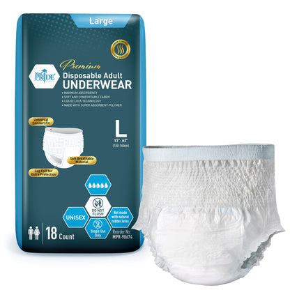 Premium Disposable Adult Underwear – Unisex, Maximum Absorbency
