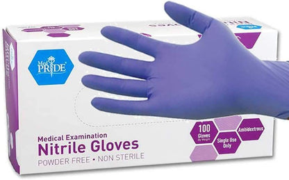 Blue Nitrile Medical Examination Gloves – Powder-Free - 100ct Box