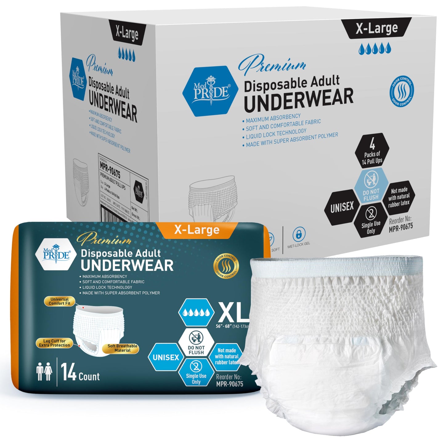 Premium Disposable Adult Underwear – Unisex, Maximum Absorbency