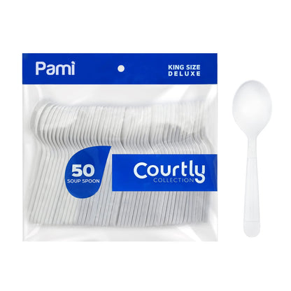 Heavy-Weight White Disposable Plastic Cutlery 50-Pack
