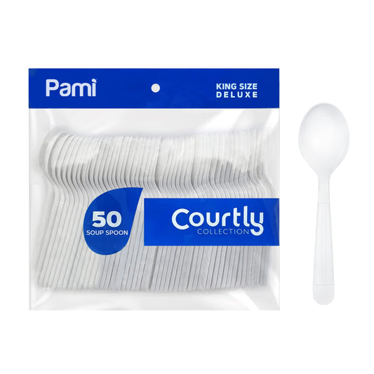 Heavy-Weight White Disposable Plastic Cutlery 50-Pack