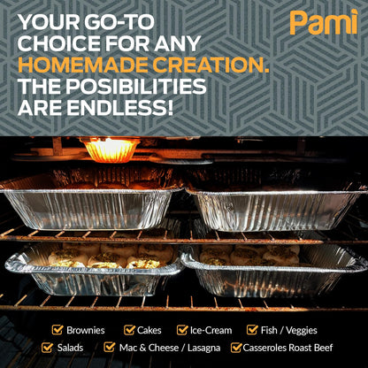 9" x 13" Aluminum Foil Containers – 30 Half-Size Deep Baking Pans