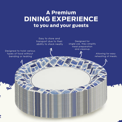 Party Paper Plates & Bowls Disposable Blue – Disposable