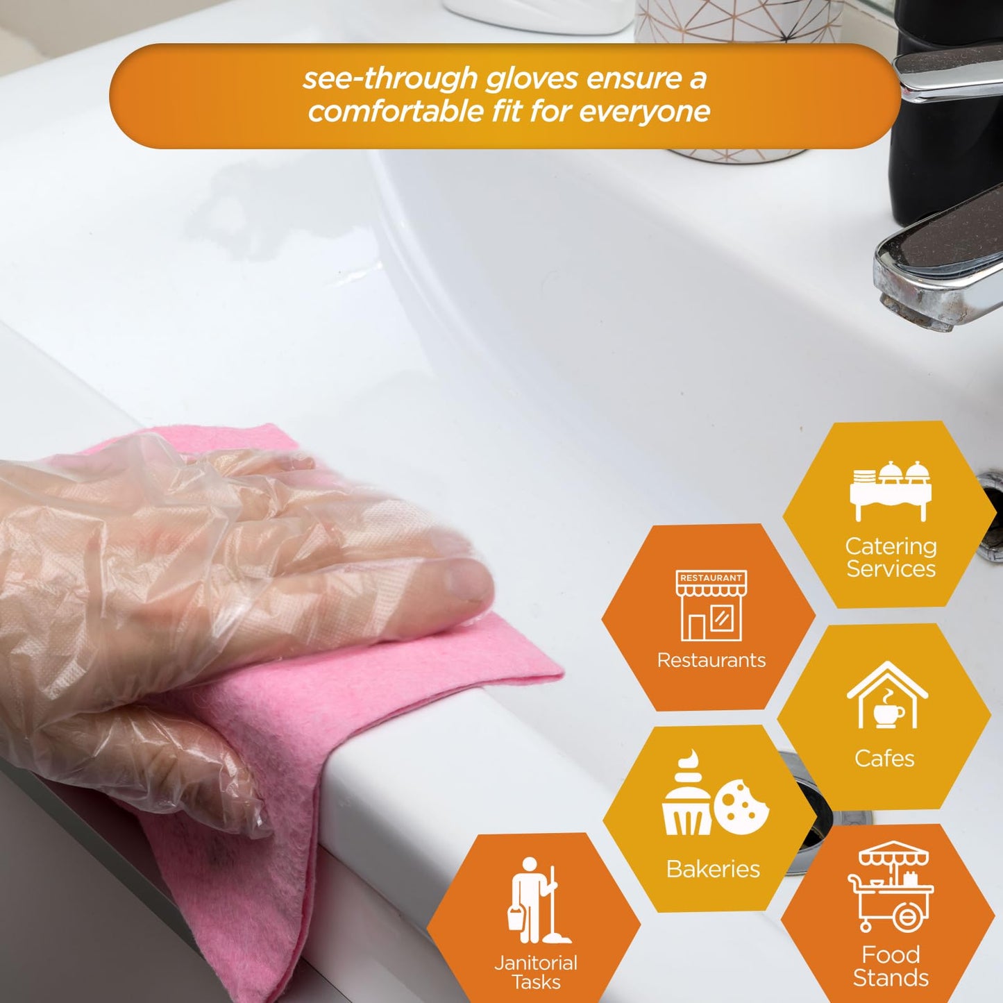 Clear Poly Gloves -  Multipurpose Gloves - Box of 500