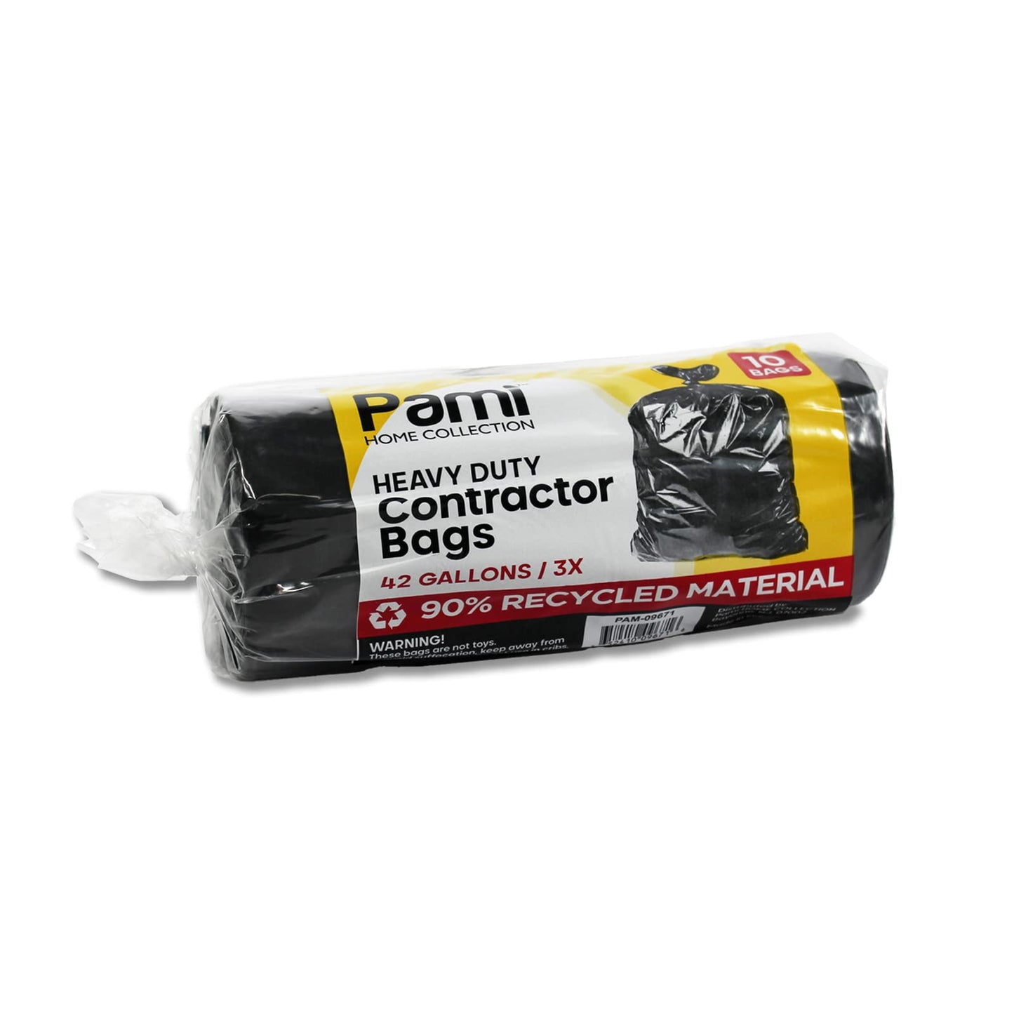 42 Gallon Heavy-Duty Contractor Trash Bags – Tear-Resistant, Black, 10 Pack