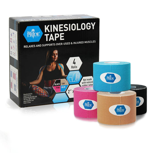 Kinesiology Tape – 2" × 16.4 ft Elastic Muscle Support Tape, 4 Colors
