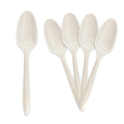 Medium-Weight Disposable Plastic Silverware – White Utensils, 1000-Pack