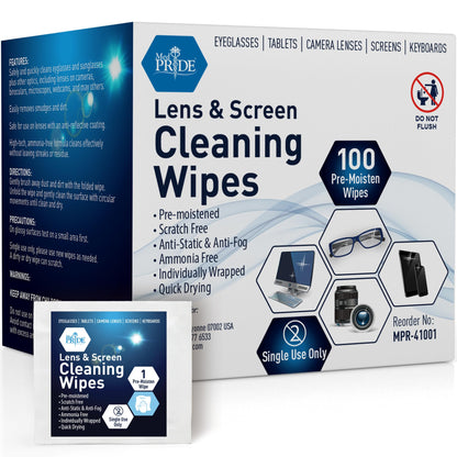 Lens & Screen Cleaning Wipes, Pre-Moistened - 400ct Box