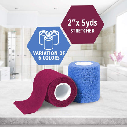 Self Adhesive Bandage Wrap 16 Rolls Cohesive Elastic Breathable