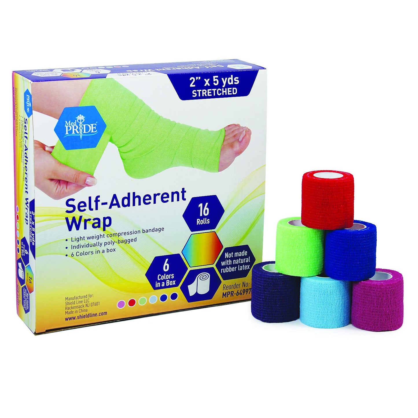 Self Adhesive Bandage Wrap 16 Rolls Cohesive Elastic Breathable