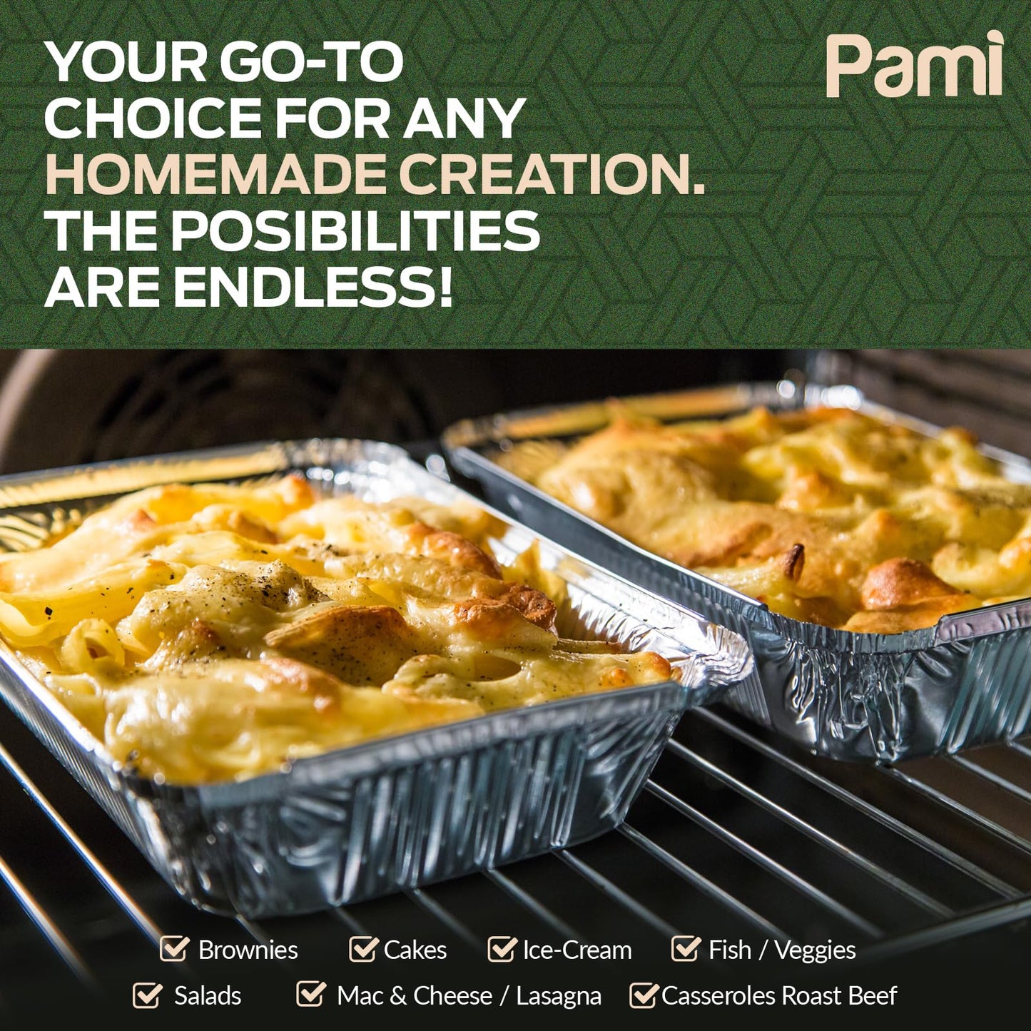 9" X 13" Aluminum Foil Containers With Lids – 25 Half-Size Deep Pans