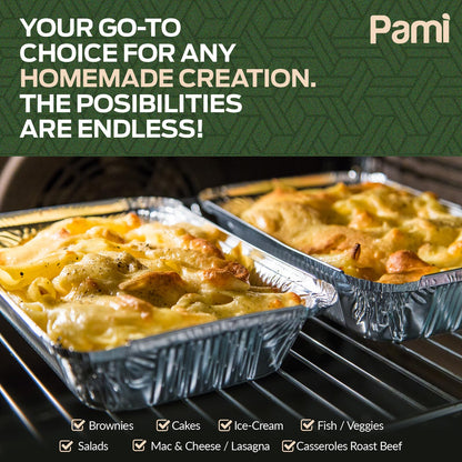 9" X 13" Aluminum Foil Containers With Lids – 25 Half-Size Deep Pans