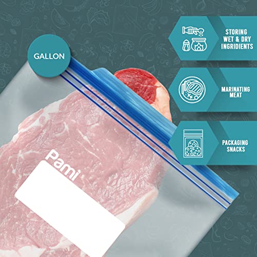 Gallon Size Double zip Freezer Bags - Pack of 60