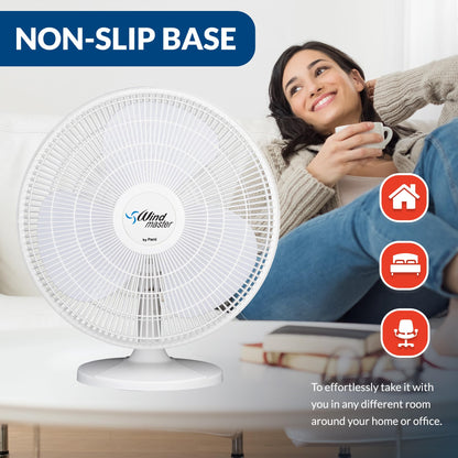 3 Speed Oscillating Desk Fan - Adjustable Tilt
