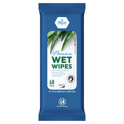 XL Premium Wet Wipes – 8" × 10", Aloe & Lanolin, Alcohol-Free