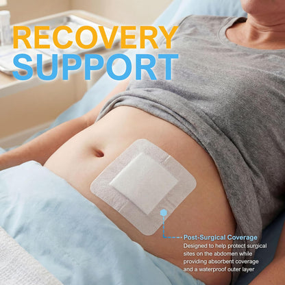 Sterile Waterproof Composite Wound Dressing Pads - Pack of 10