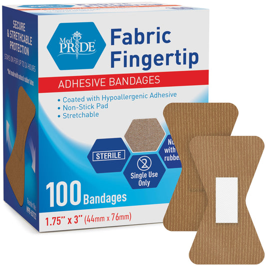 Fabric Adhesive Fingertip Bandages Hypoallergenic - 1.75" × 3"