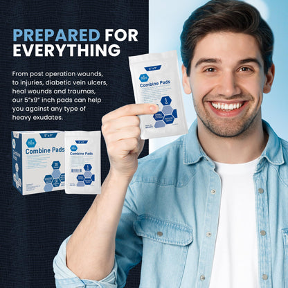 Sterile Combine ABD Pads – Individually Wrapped, Absorbent Dressing