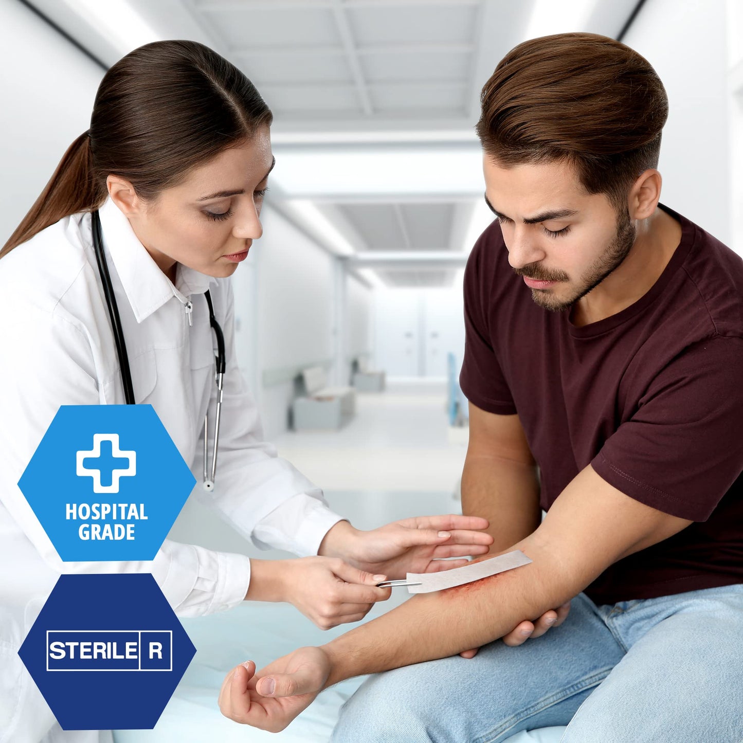 Sterile Calcium Alginate Rope Wound Dressing – 0.8" × 11.8", Pack of 5