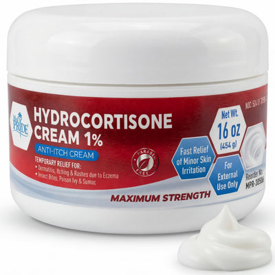 Hydrocortisone Anti Itch Cream 1% - 16 oz Jar