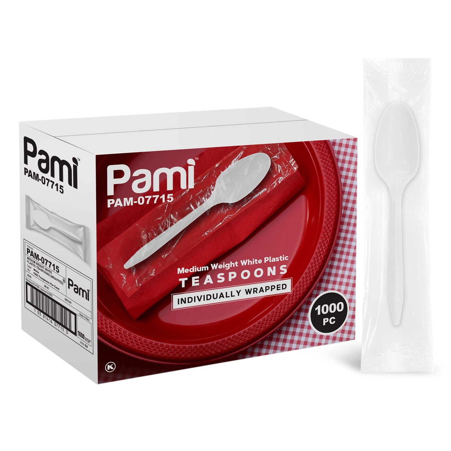 Individually Wrapped Medium-Weight Disposable White Plastic Utensils 1000ct