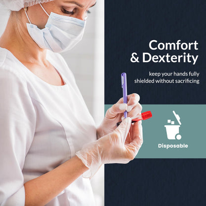 Disposable Vinyl Exam Gloves XL 1000ct Latex Free Powder Free Clear