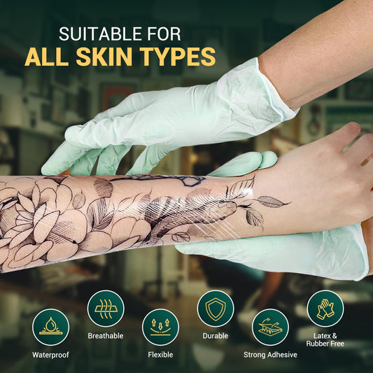 Breathable Tattoo Aftercare Protection Wrap – Waterproof Film, 10.2" x 2 yd