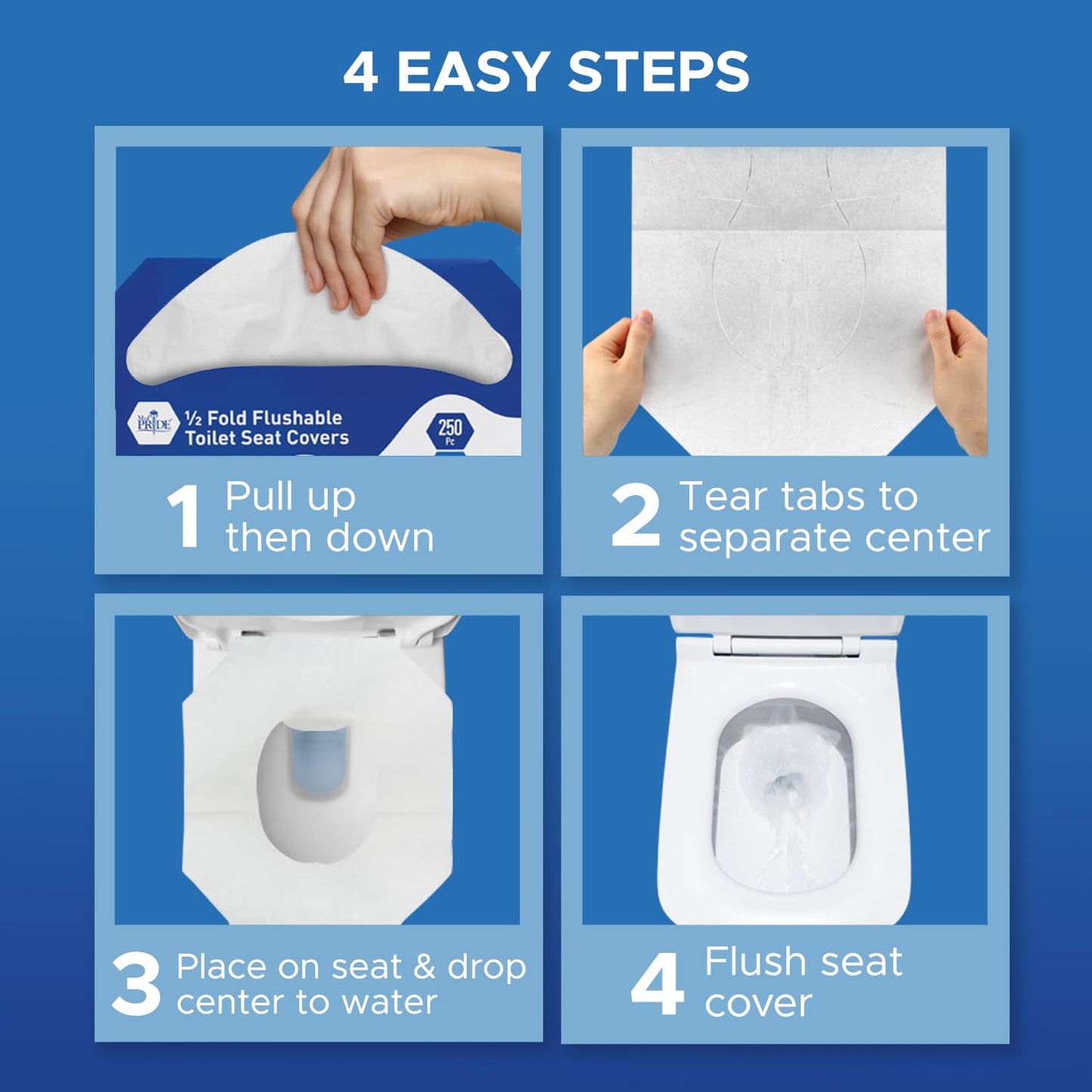 Disposable Flushable Toilet Seat Covers – White