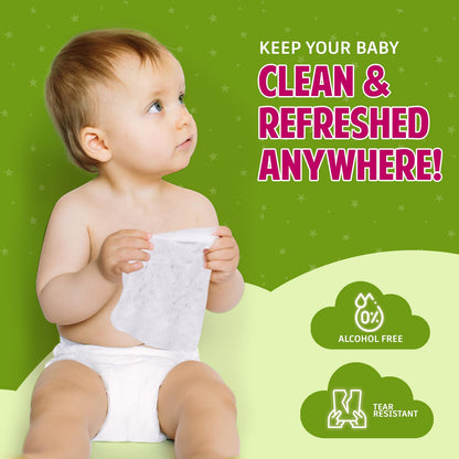 Oversized Scented Alcohol-Free Baby Wipes – 9.5" × 9.5"