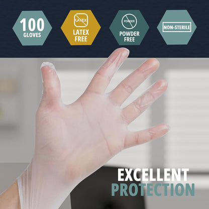 Disposable Vinyl Exam Gloves XL 1000ct Latex Free Powder Free Clear