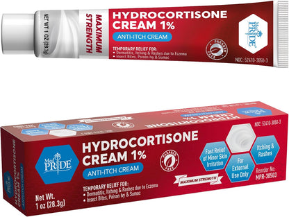 Hydrocortisone 1% Anti-Itch Cream – 1 oz Tubes
