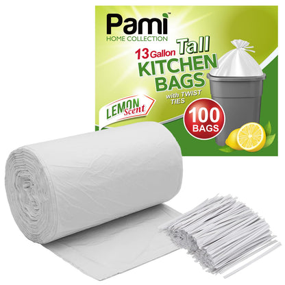 13 Gallon Tall Kitchen Trash Bags with Twist Ties