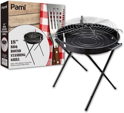 Portable Round Charcoal BBQ Grill with Stand