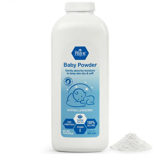 Baby Powder – Cornstarch with Aloe Vera & Vitamin E, 22 oz