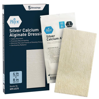 Silver Calcium Alginate Wound Dressing Pads – Antimicrobial, Sterile